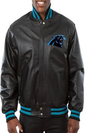 Carolina Panthers Black Leather Jacket