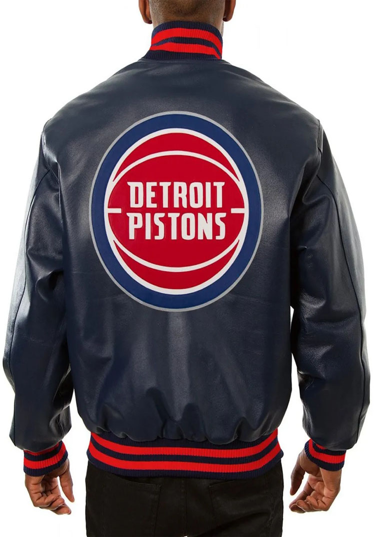 Varsity Detroit Pistons Navy Blue Leather Jacket 2 Varsity Detroit Pistons Navy Blue Leather Jacket
