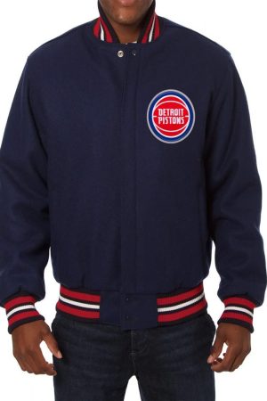 Varsity Detroit Pistons Navy Blue Wool Jacket