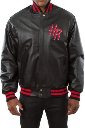 Varsity Houston Rockets Black Leather Jacket