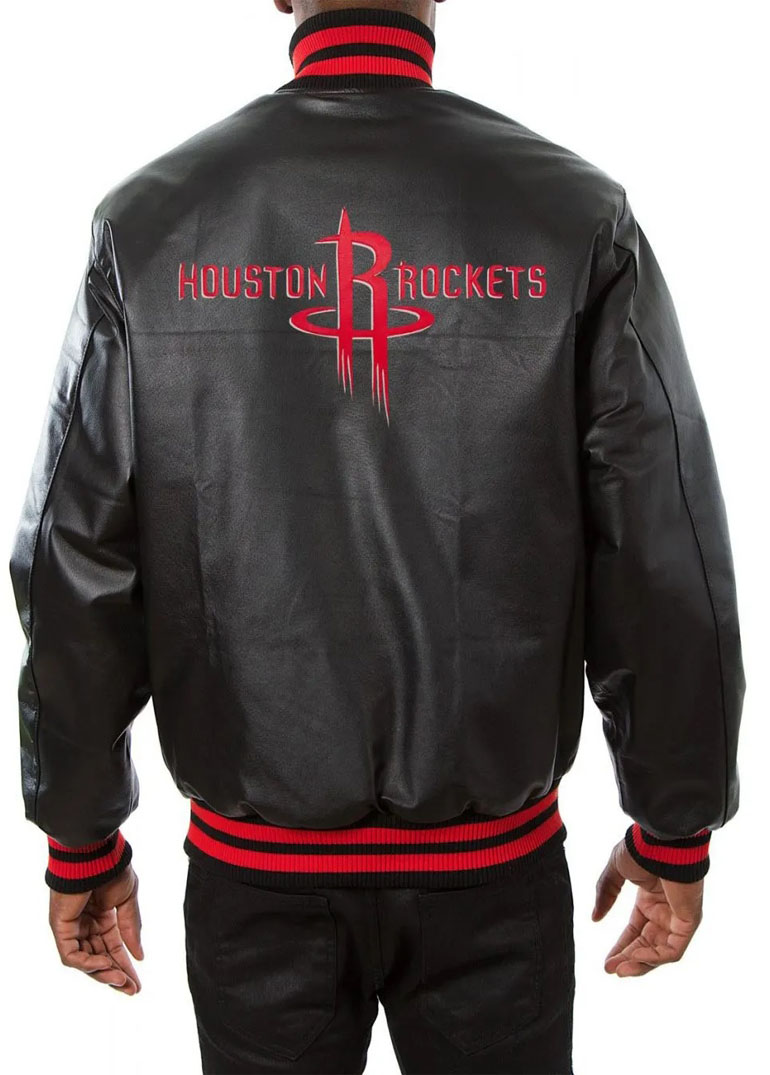 Varsity Houston Rockets Black Leather Jacket 2 Varsity Houston Rockets Black Leather Jacket