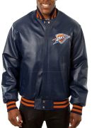 Varsity New Orleans Pelicans Navy Blue Leather Jacket