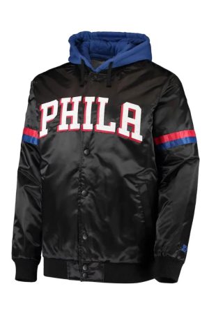Varsity Philadelphia 76ers Full-Snap Hoodie Jacket