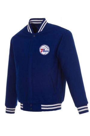 Varsity Philadelphia 76ers Royal Blue Wool Jacket