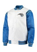 White and Blue Orlando Magic Renegade Varsity Satin Jacket