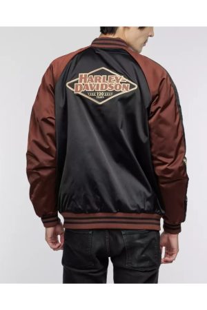 Harley Davidson 120th Anniversary Satin Varsity Jacket
