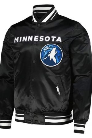 2024 City Edition Minnesota Timberwolves Black Satin Jacket