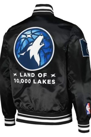 2024 City Edition Minnesota Timberwolves Black Satin Jacket