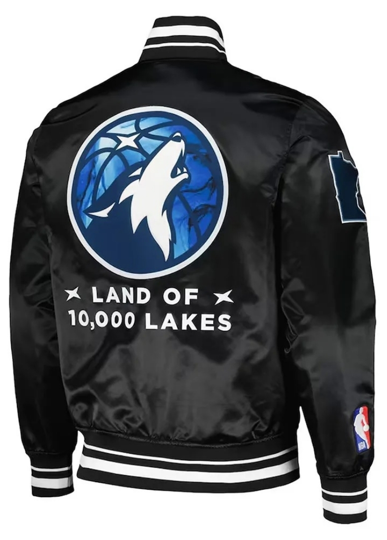 2024 City Edition Minnesota Timberwolves Black Satin Jacket 2 2024 City Edition Minnesota Timberwolves Satin Jacket