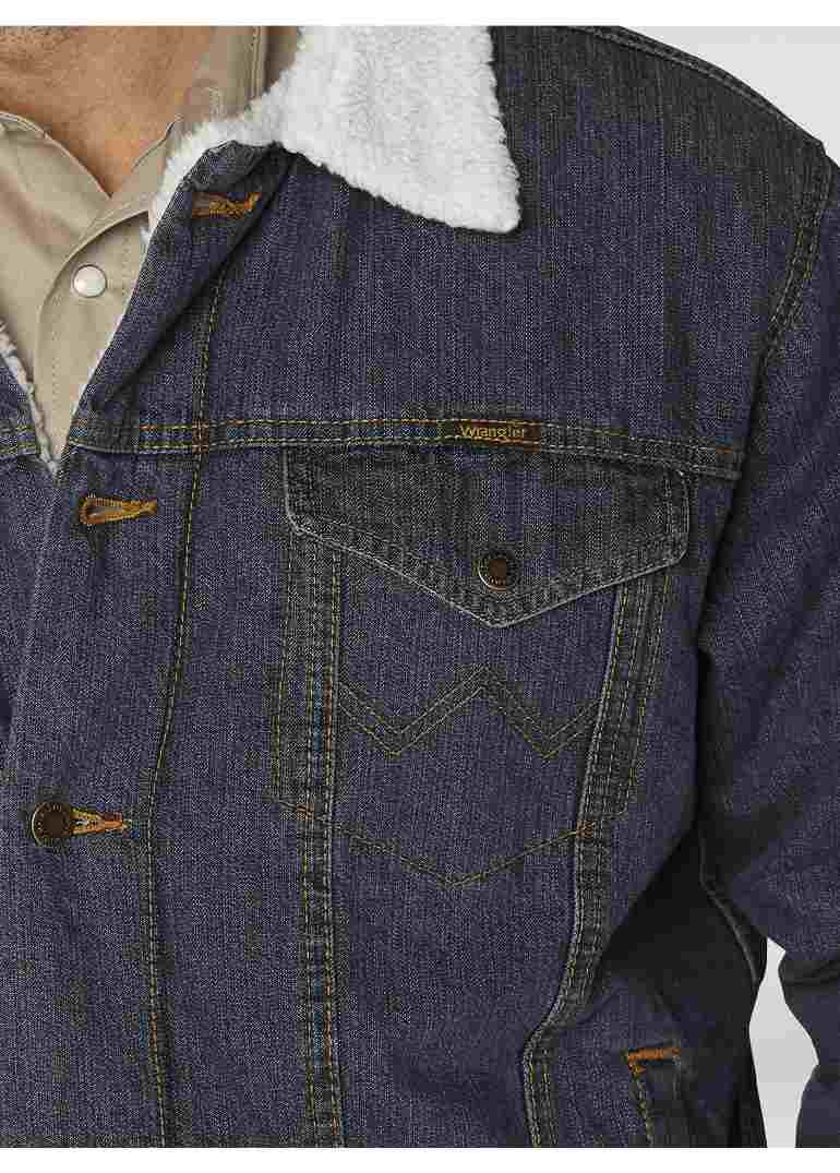 Western Sherpa Lined Denim Trucker Jacket 3 74256RT-ALT4