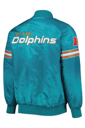 Aqua Miami Dolphins Pick and Roll Satin Jacket