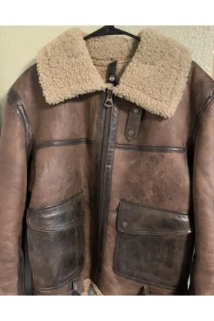 Arnold Schwarzenegger RAF B6 Brown Shearling Leather Jacket