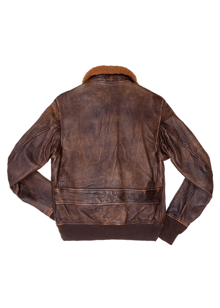 Brown Distressed Leather Bomber Jacket For Mens 2 Avenger-G1-Bomber-Jacket-mens-distressed-brown-back-Cockpit-USA-Z21P007
