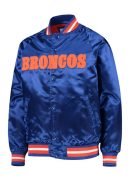 Bomber Denver Broncos Royal Blue Satin Jacket