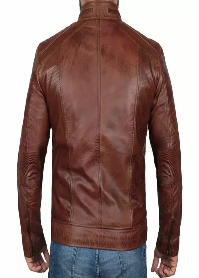 Brown Leather Biker Jacket 2 Brown-Leather-Biker-Jacket-Back