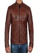 Brown-Leather-Biker-Jacket-Front