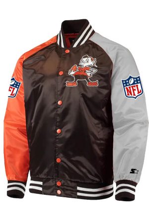 Cleveland Browns Lead Off Varsity Satin Jacket