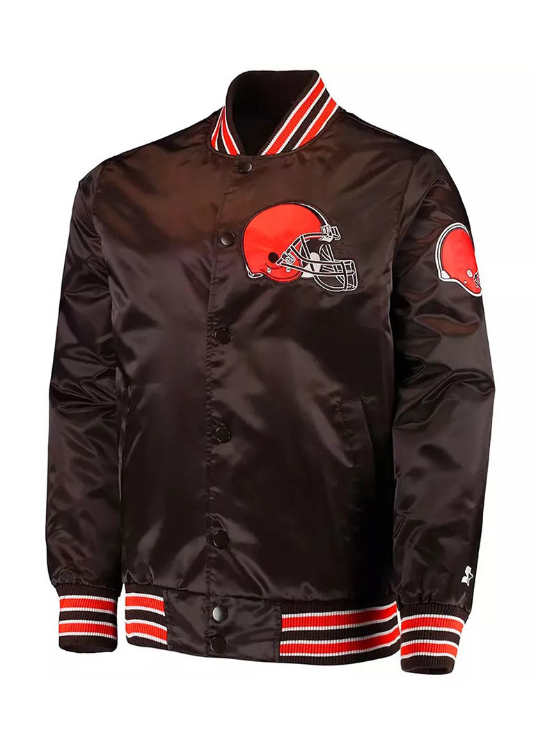 Cleveland Browns The Diamond Retro Satin Jacket 1 Cleveland Browns The Diamond Retro Satin Jacket