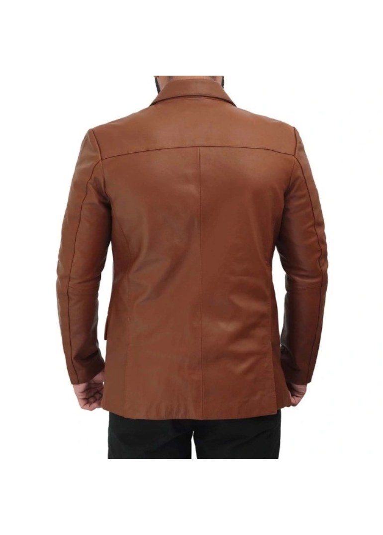 Cognac Leather Blazer 2 Cognac-Leather-Blazer-Back