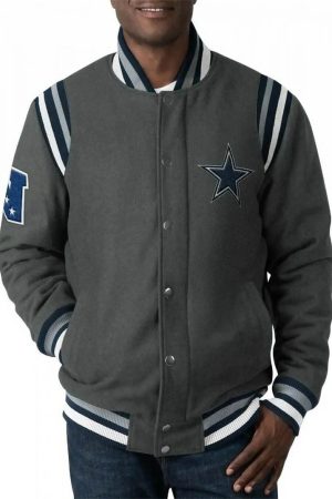 Dallas Cowboys Gray Varsity Wool Jacket