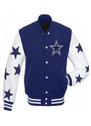 Dallas Cowboys Stars Varsity Royal Blue and White Jacket