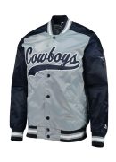 Dallas Cowboys The Tradition II Satin Blue and Grey Jacket