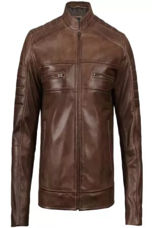 Dark-Brown-Leather-Biker-Jacket-Mens-Front