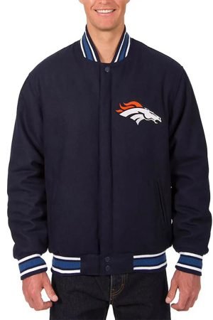 Denver Broncos Wool Varsity Blue Jacket
