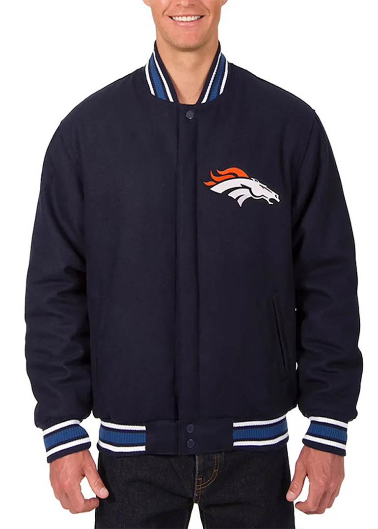 Denver Broncos Wool Varsity Blue Jacket 3 Denver Broncos Wool Varsity Blue Jacket