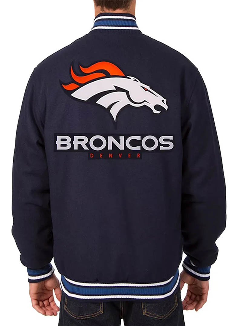 Denver Broncos Wool Varsity Blue Jacket 4 Denver Broncos Wool Varsity Blue Jacket
