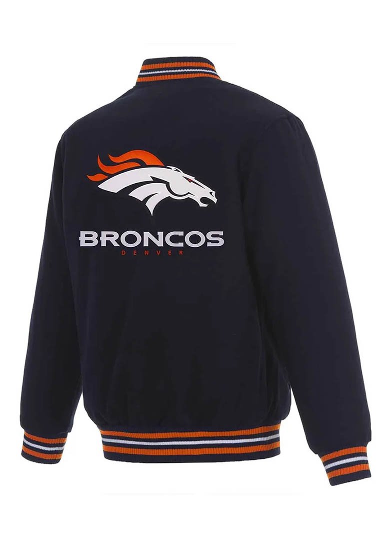 Denver Broncos Wool Varsity Blue Jacket 2 Denver Broncos Wool Varsity Blue Jacket