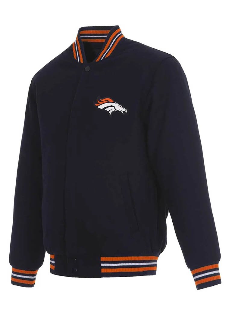 Denver Broncos Wool Varsity Blue Jacket 1 Denver Broncos Wool Varsity Blue Jacket