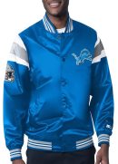 Detroit Lions Midweight Blue Satin Jacket