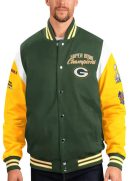Green Bay Packers 4 Time Super Bowl Varsity Jacket
