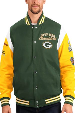 Green Bay Packers 4 Time Super Bowl Varsity Jacket