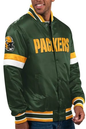 Green Bay Packers Home Game Green Satin Jacket