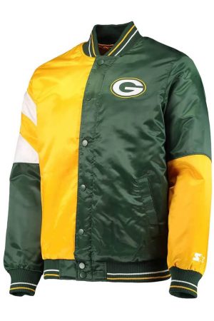Green Bay Packers Leader Satin Full-Snap Jacket
