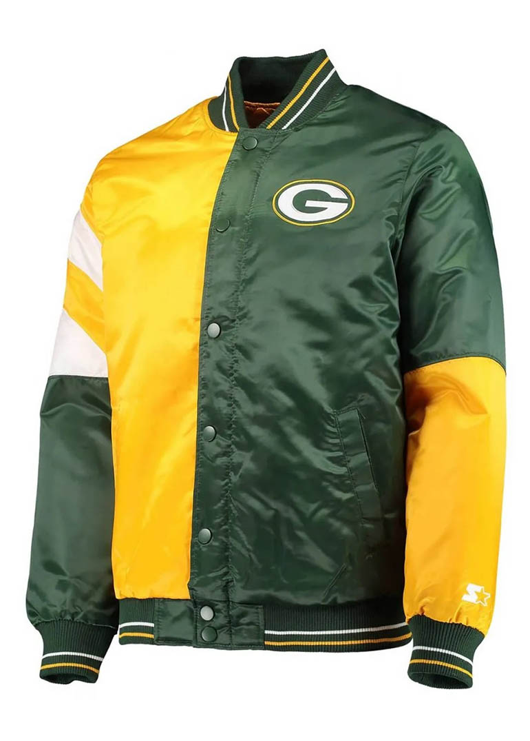 Green Bay Packers Leader Satin Full-Snap Jacket 1 Green Bay Packers Leader Satin Full-Snap Jacket