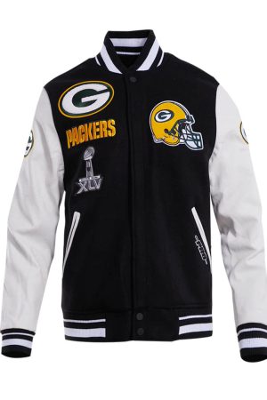 Green Bay Packers Mash Up Wool Varsity Jacket