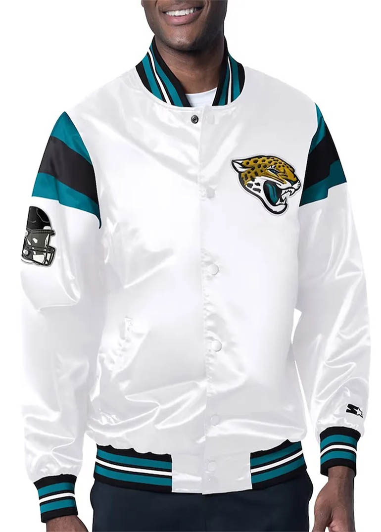 Jacksonville Jaguars Midweight Satin Jacket 1 acksonville Jaguars Midweight Satin Jacket