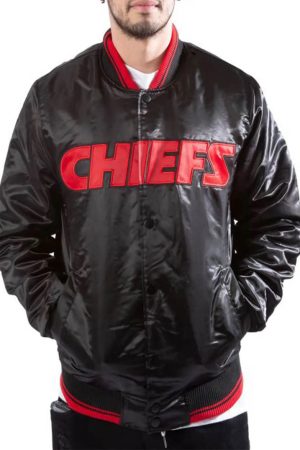 Kansas City Chiefs Black Satin Jacket