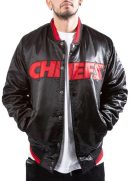 Kansas City Chiefs Black Satin Jacket