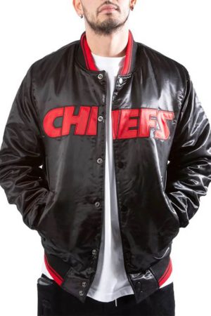 Kansas City Chiefs Black Satin Jacket
