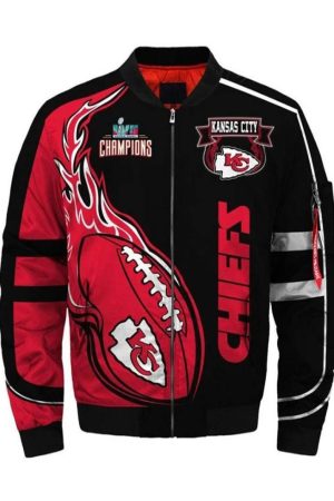 Kansas City Chiefs Black And Red Bomber Jacket