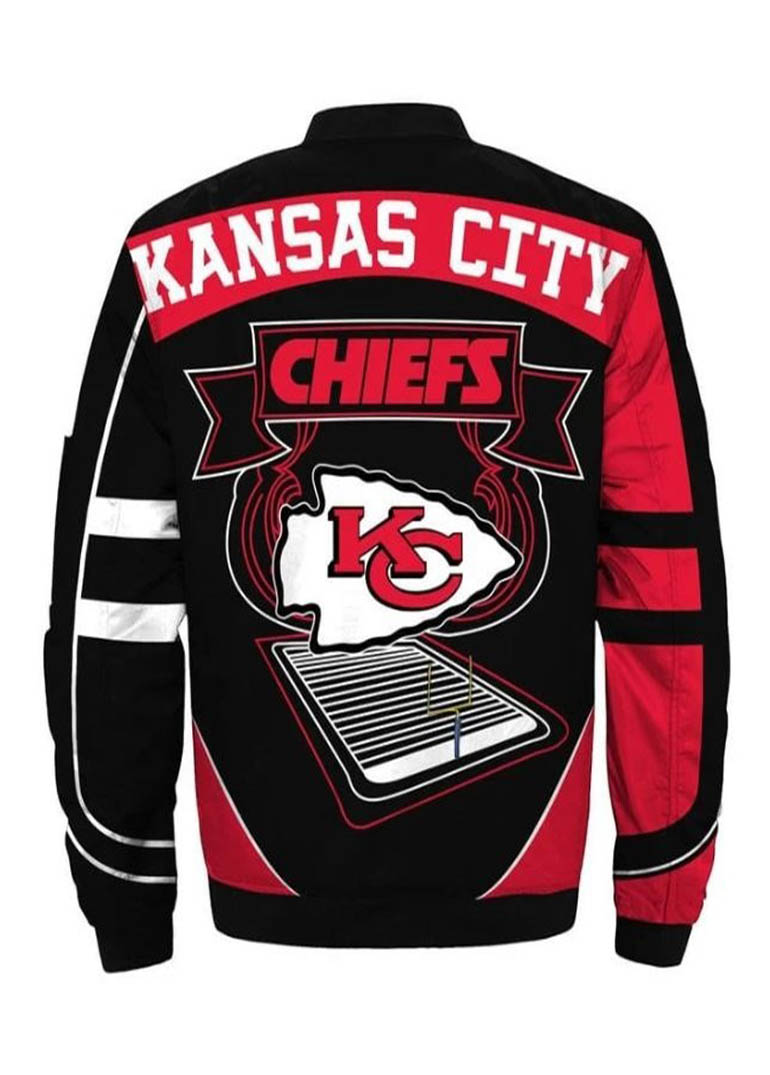 Kansas City Chiefs Black And Red Bomber Jacket 2 Kansas City Chiefs Black And Red Bomber Jacket