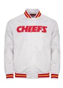 Kansas City Chiefs Heavyweight White Satin Jacket