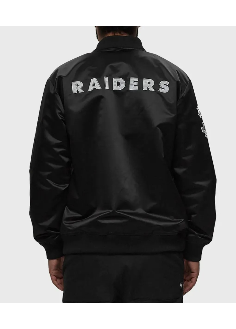 Las Vegas Raiders Bomber Lightweight Satin Jacket 2 Las-Vegas-Raiders-Bomber-Black-Lightweight-Satin-Jacket-1