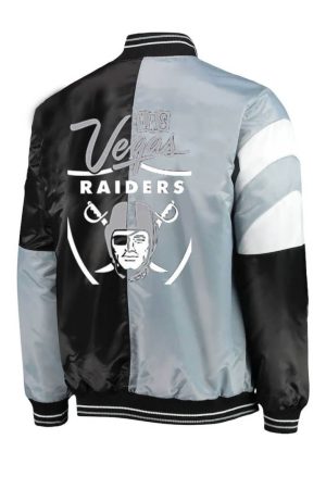 Las Vegas Raiders Color Block Satin Jacket