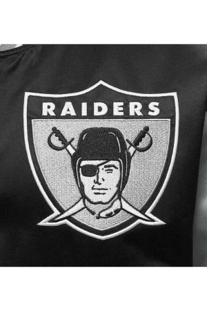 Las Vegas Raiders Heavyweight Black Satin Jacket