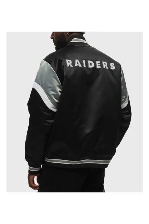 Las Vegas Raiders Heavyweight Black Satin Jacket